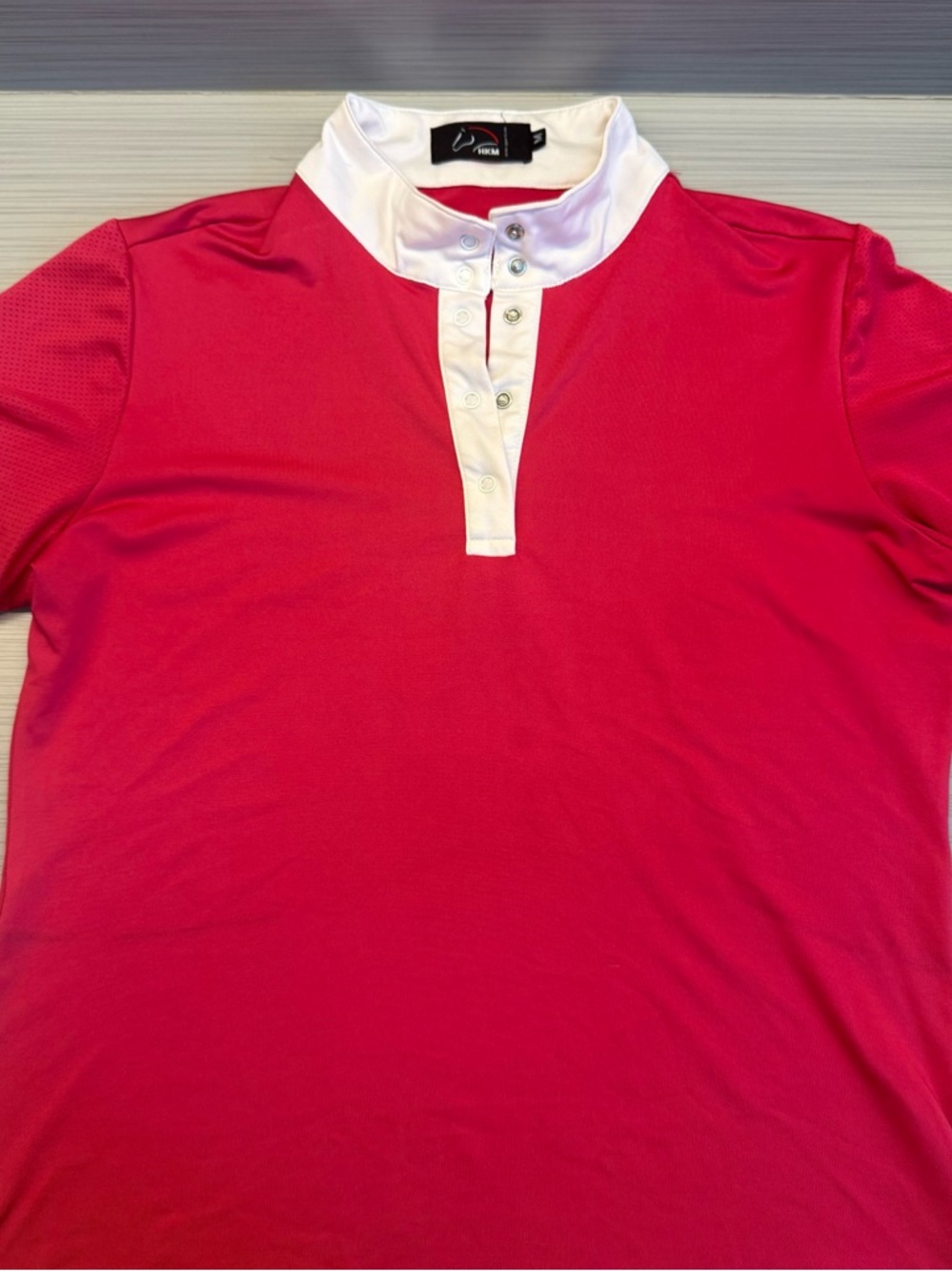 HKM Equestrian Riding Shirt with White Snap Collar